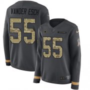 Wholesale Cheap Nike Cowboys #55 Leighton Vander Esch Anthracite Salute to Service Women's Stitched NFL Limited Therma Long Sleeve Jersey