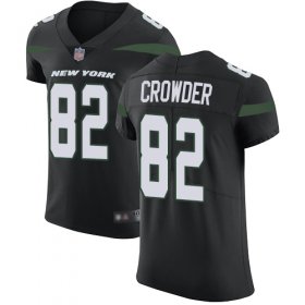 Wholesale Cheap Nike Jets #82 Jamison Crowder Black Alternate Men\'s Stitched NFL Vapor Untouchable Elite Jersey
