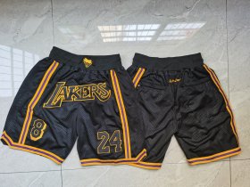 Wholesale Cheap Lakers Teams Black 8 & 24 Just Don With Pocket Swingman Shorts