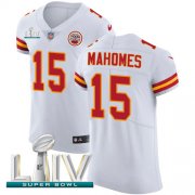 Wholesale Cheap Nike Chiefs #15 Patrick Mahomes White Super Bowl LIV 2020 Men's Stitched NFL New Elite Jersey