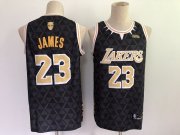 Wholesale Cheap Men's Los Angeles Lakers #23 LeBron James Black Panther Limiter Stitched NBA Jersey
