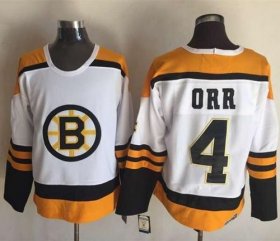 Wholesale Cheap Bruins #4 Bobby Orr Yellow/White CCM Throwback Stitched NHL Jersey