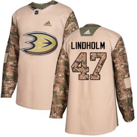 Wholesale Cheap Adidas Ducks #47 Hampus Lindholm Camo Authentic 2017 Veterans Day Stitched NHL Jersey