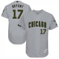 Wholesale Cheap Cubs #17 Kris Bryant Grey Flexbase Authentic Collection Memorial Day Stitched MLB Jersey
