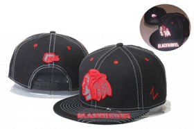 Wholesale Cheap NHL Chicago Blackhawks Team Logo Reflective Black Snapback Adjustable Hat GS1102