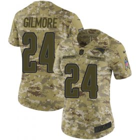 Wholesale Cheap Nike Patriots #24 Stephon Gilmore Camo Women\'s Stitched NFL Limited 2018 Salute to Service Jersey