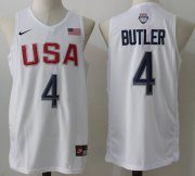 Wholesale Cheap 2016 Olympics Team USA Men's #4 Jimmy Butler White Stitched NBA Nike Swingman Jersey