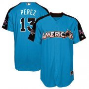Wholesale Cheap Royals #13 Salvador Perez Blue 2017 All-Star American League Stitched MLB Jersey