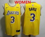 Wholesale Cheap Women's Los Angeles Lakers #3 Anthony Davis 2019 Yellow Nike Swingman Wish Stitched NBA Jersey