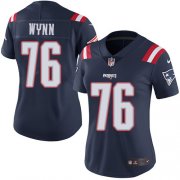 Wholesale Cheap Nike Patriots #76 Isaiah Wynn Navy Blue Women's Stitched NFL Limited Rush Jersey