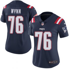 Wholesale Cheap Nike Patriots #76 Isaiah Wynn Navy Blue Women\'s Stitched NFL Limited Rush Jersey