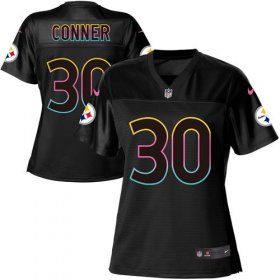 Wholesale Cheap Nike Steelers #30 James Conner Black Women\'s NFL Fashion Game Jersey