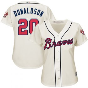 Wholesale Cheap Braves #20 Josh Donaldson Cream Alternate Women\'s Stitched MLB Jersey
