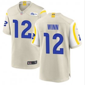 Men\'s Los Angeles Rams #12 Dresser Winn Bone Stitched Football Game Jersey