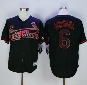 Wholesale Cheap Cardinals #6 Stan Musial Black New Cool Base Fashion Stitched MLB Jersey