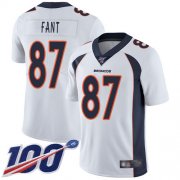 Wholesale Cheap Nike Broncos #87 Noah Fant White Men's Stitched NFL 100th Season Vapor Limited Jersey