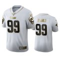 Wholesale Cheap Los Angeles Rams #99 Aaron Donald Men's Nike White Golden Edition Vapor Limited NFL 100 Jersey
