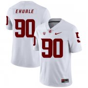 Wholesale Cheap Washington State Cougars 90 Daniel Ekuale White College Football Jersey