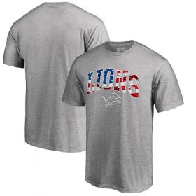Wholesale Cheap Men\'s Detroit Lions Pro Line by Fanatics Branded Heathered Gray Banner Wave T-Shirt