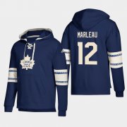 Wholesale Cheap Toronto Maple Leafs #12 Patrick Marleau Blue adidas Lace-Up Pullover Hoodie