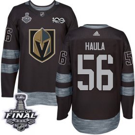 Wholesale Cheap Adidas Golden Knights #56 Erik Haula Black 1917-2017 100th Anniversary 2018 Stanley Cup Final Stitched NHL Jersey
