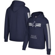 Wholesale Cheap Dallas Cowboys Mitchell & Ness Three Stripe Pullover Hoodie Navy