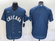 Wholesale Cheap Men's Chicago Cubs Blank Navy Blue Pinstripe Stitched MLB Cool Base Nike Jersey