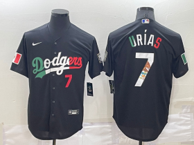 Wholesale Cheap Men\'s Los Angeles Dodgers #7 Julio Urias Black Mexico Number 2020 World Series Cool Base Nike Jersey