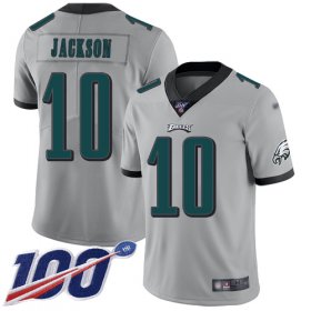 Wholesale Cheap Nike Eagles #10 DeSean Jackson Silver Men\'s Stitched NFL Limited Inverted Legend 100th Season Jersey