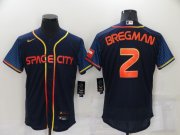 Wholesale Cheap Men's Houston Astros #2 Alex Bregman 2022 Navy City Connect Flex Base Stitched Baseball Jersey