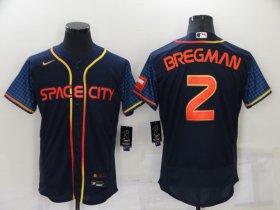 Wholesale Cheap Men\'s Houston Astros #2 Alex Bregman 2022 Navy City Connect Flex Base Stitched Baseball Jersey