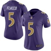 Wholesale Cheap Nike Ravens #5 Joe Flacco Purple Women's Stitched NFL Limited Rush Jersey
