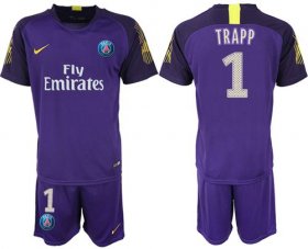 Wholesale Cheap Paris Saint-Germain #1 Trapp Purple Goalkeeper Soccer Club Jersey