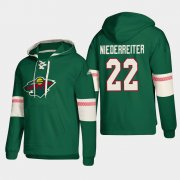 Wholesale Cheap Minnesota Wild #22 Nino Niederreiter Green adidas Lace-Up Pullover Hoodie