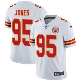 Wholesale Cheap Nike Chiefs #95 Chris Jones White Men\'s Stitched NFL Vapor Untouchable Limited Jersey