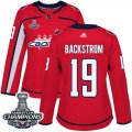 Wholesale Cheap Adidas Capitals #19 Nicklas Backstrom Red Home Authentic Stanley Cup Final Champions Women's Stitched NHL Jersey