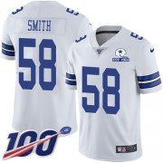 Wholesale Cheap Nike Cowboys #58 Aldon Smith White Men's Stitched With Established In 1960 Patch NFL 100th Season Vapor Untouchable Limited Jersey