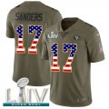 Wholesale Cheap Nike 49ers #17 Emmanuel Sanders Olive/USA Flag Super Bowl LIV 2020 Youth Stitched NFL Limited 2017 Salute To Service Jersey