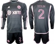Cheap Men's Inter Miami CF #2 Yedlyn 2023-24 Black Away Soccer Jersey Suit
