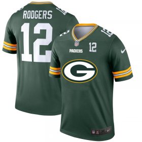 Wholesale Cheap Green Bay Packers #12 Aaron Rodgers Green Men\'s Nike Big Team Logo Player Vapor Limited NFL Jersey