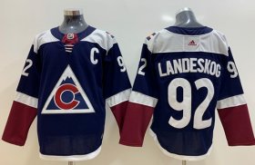 Wholesale Cheap Adidas Avalanche #92 Gabriel Landeskog Navy Alternate Authentic Stitched NHL Jersey