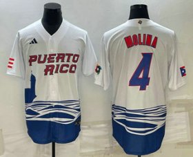 Cheap Men\'s Puerto Rico Baseball #4 Carlos Correa 2023 White World Baseball Classic Stitched Jerseys