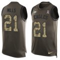 Wholesale Cheap Nike Eagles #21 Jalen Mills Green Men's Stitched NFL Limited Salute To Service Tank Top Jersey