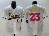 Wholesale Cheap Men's San Diego Padres #23 Fernando Tatis Jr White NEW 2023 City Connect Cool Base Stitched Jersey 1