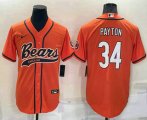 Wholesale Cheap Men's Chicago Bears #34 Walter Payton Orange Stitched MLB Cool Base Nike Baseball Jersey