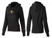 Wholesale Cheap Women's New Orleans Saints Authentic Logo Pullover Hoodie Black