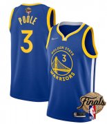 Wholesale Cheap Men's Golden State Warriors #3 Jordan Poole 2022 Royal NBA Finals Stitched Jersey