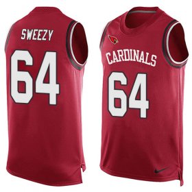 Wholesale Cheap Nike Cardinals #64 J.R. Sweezy Red Team Color Men\'s Stitched NFL Limited Tank Top Jersey
