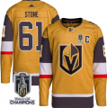 Wholesale Cheap Men's Vegas Golden Knights #61 Mark Stone Gold 2023 Stanley Cup Champions Stitched Jersey