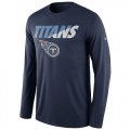 Wholesale Cheap Men's Tennessee Titans Nike Navy Legend Staff Practice Long Sleeves Performance T-Shirt